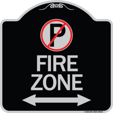 Signmission No Parking and Arrow Pointing Left and Right Heavy-Gauge Aluminum Sign, 18" x 18", BS-1818-24656 A-DES-BS-1818-24656
